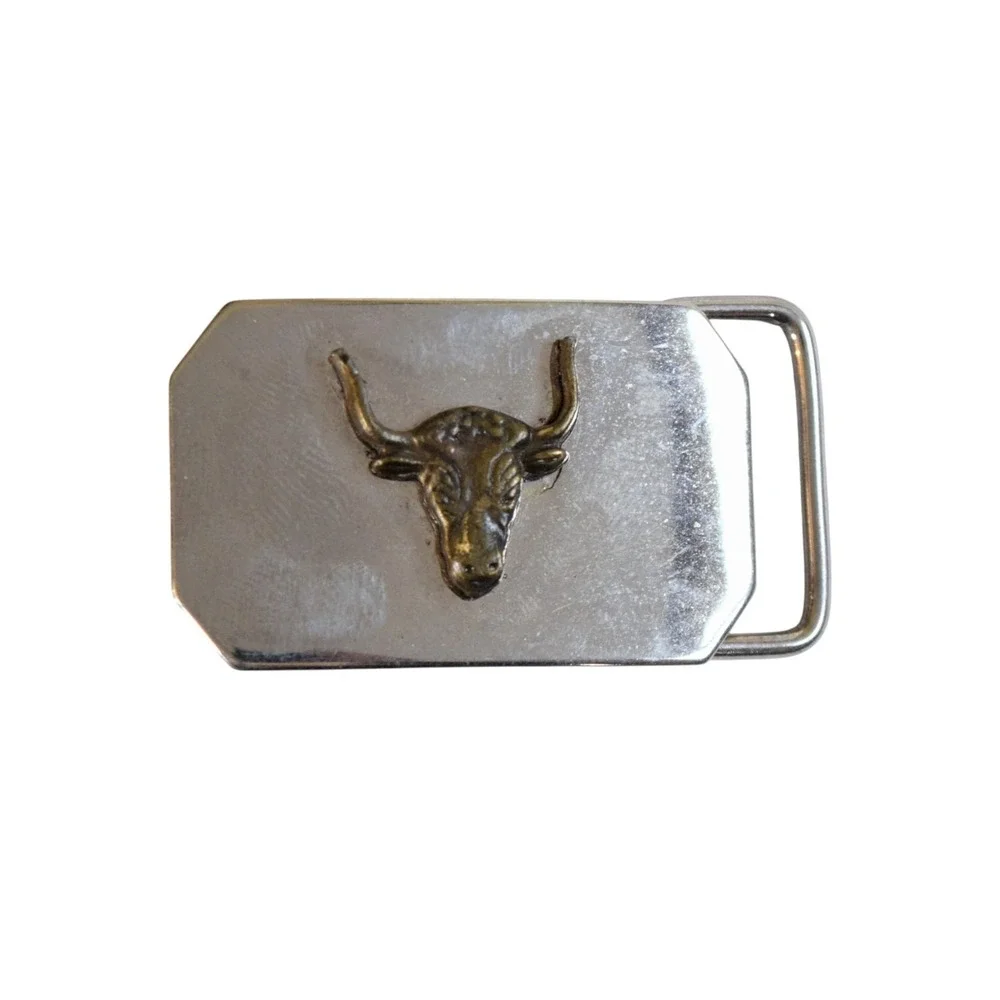 Kids Youth Western Belt Buckles Lot of 3 Made in USA Steer Wagon Saddle Silver